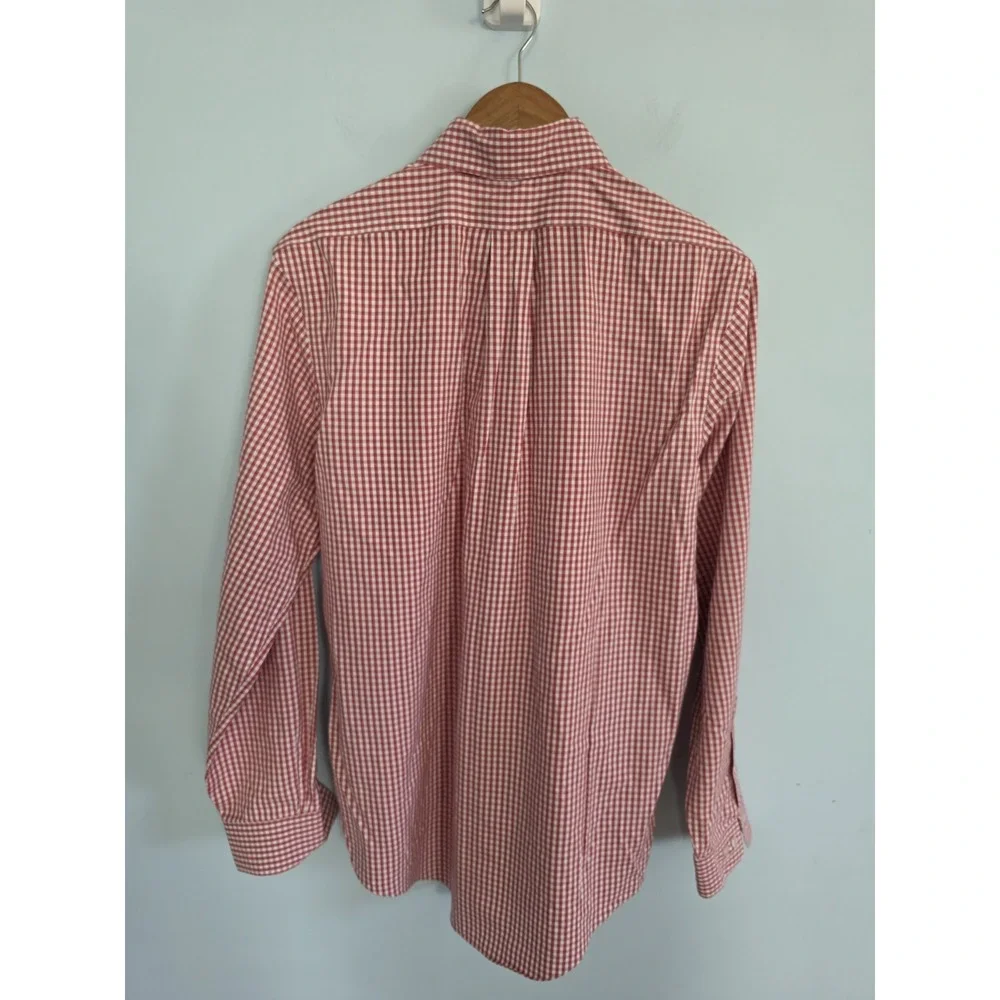 Men's M Brooks Brothers Regent Gingham Button Down Preppy Shirt Red White